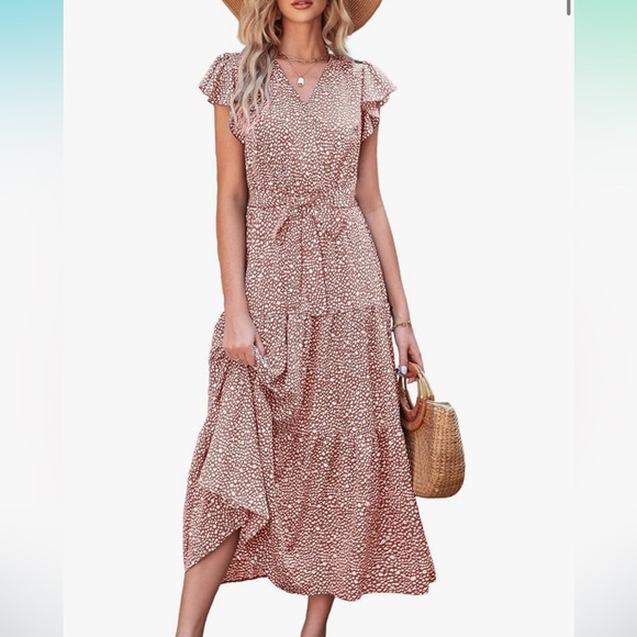 Dresses & Skirts - NWOT - Pretty Garden -  Women's V Neck Ruffle Sleeve Floral Maxi Dress size med